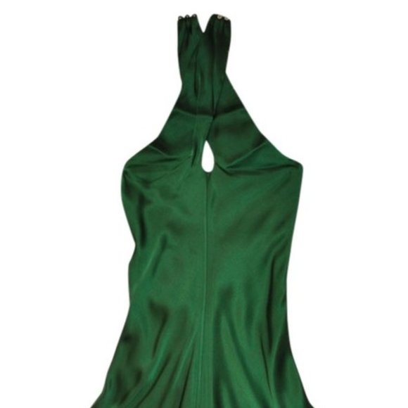 Banana Republic Emerald Green Silk Dress Size 2 - Picture 3 of 7